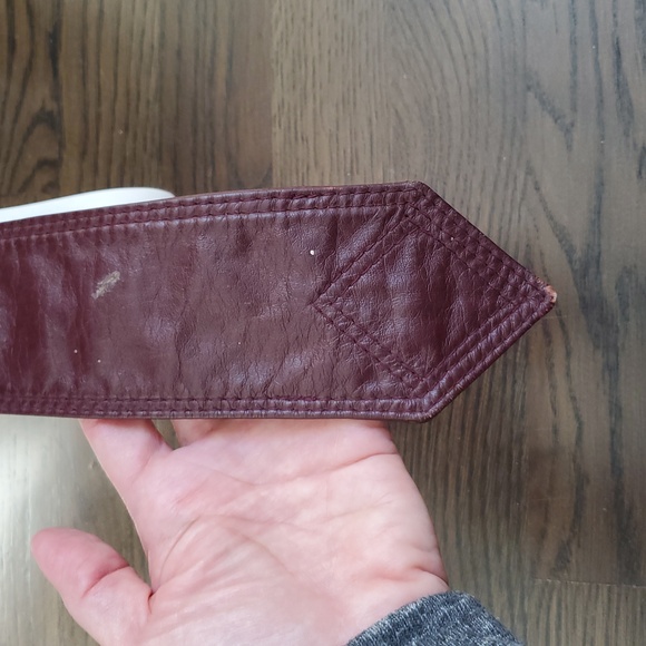 Etienne Aigner Vintage Leather Trench Coat In Burgandy/Oxblood [modern] Sz 8 - Picture 8 of 12